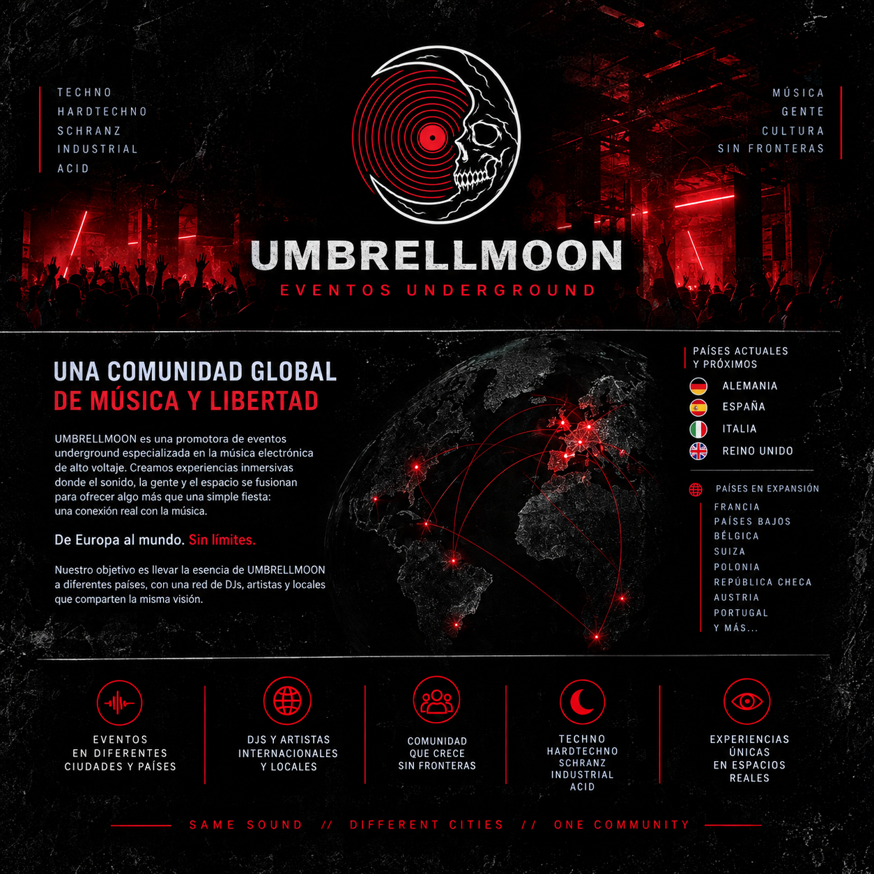 Cartel internacional de UMBRELLMOON Events Underground